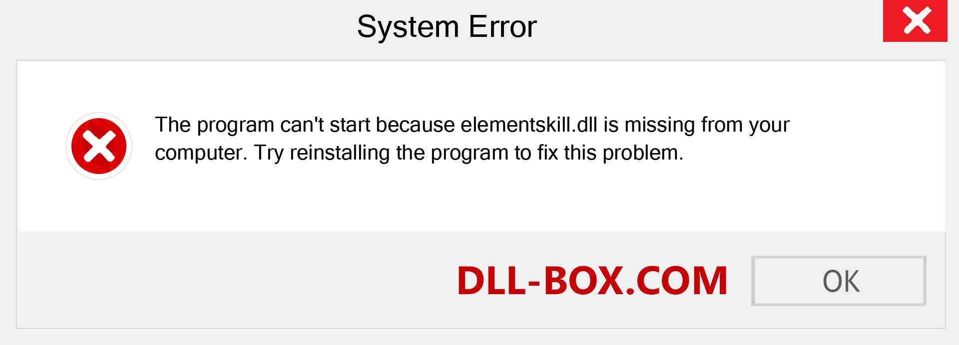  elementskill.dll file is missing?. Download for Windows 7, 8, 10 - Fix  elementskill dll Missing Error on Windows, photos, images